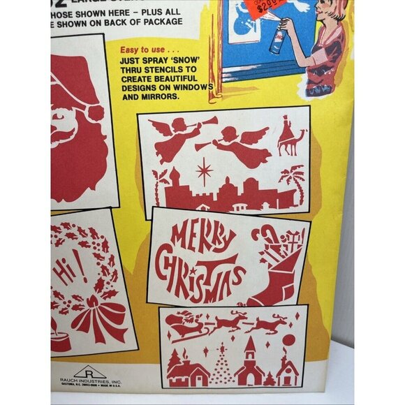 Vintage Rauch Industries Frosty Christmas Stencils 32 Large Spray Snow Stencils - Picture 5 of 14